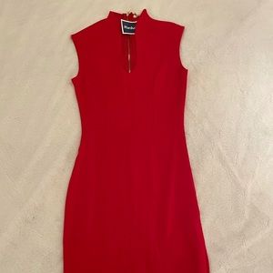 Red business style dress
